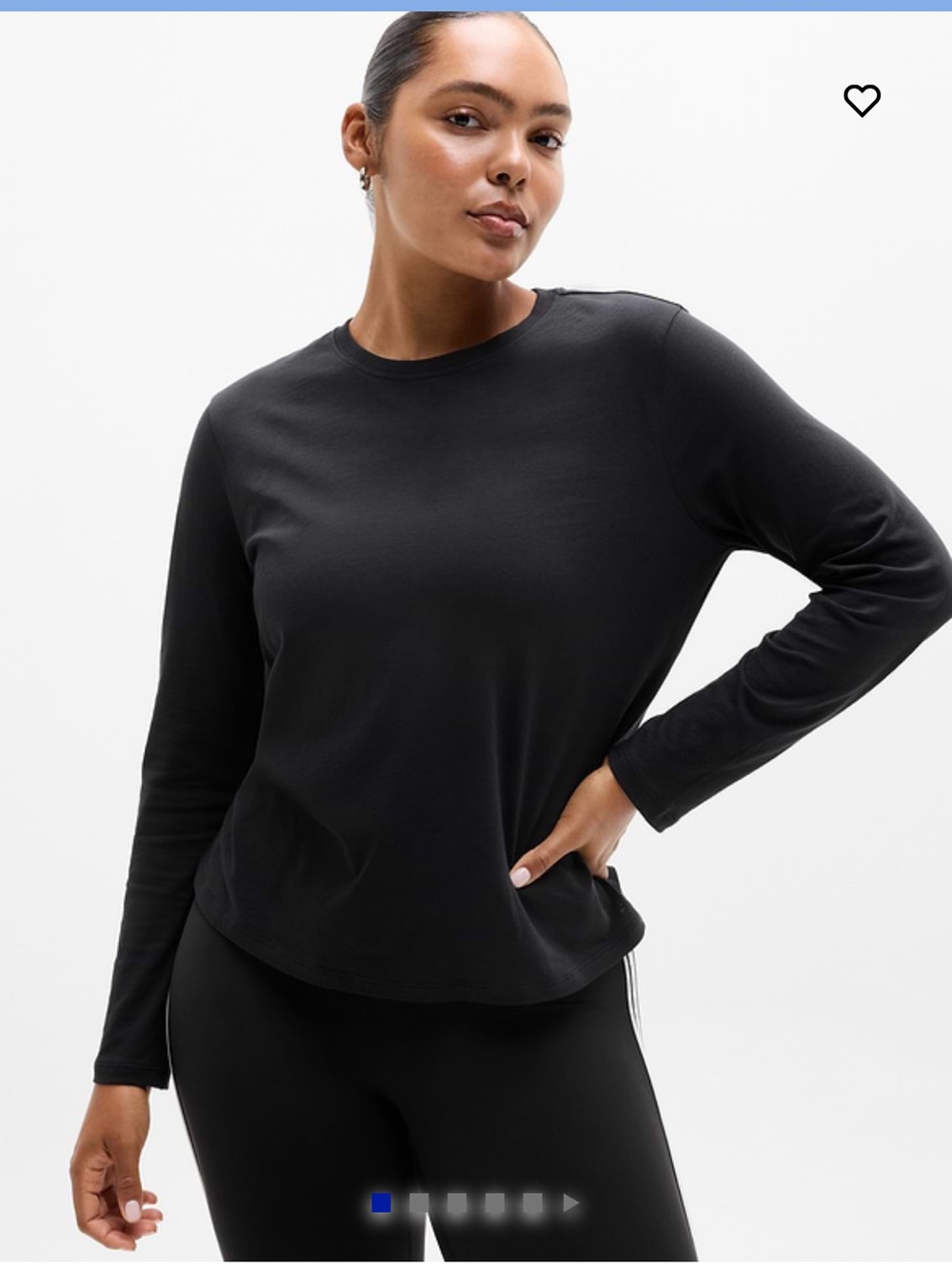 Athleta Black Long-Sleeve Crewneck Tee